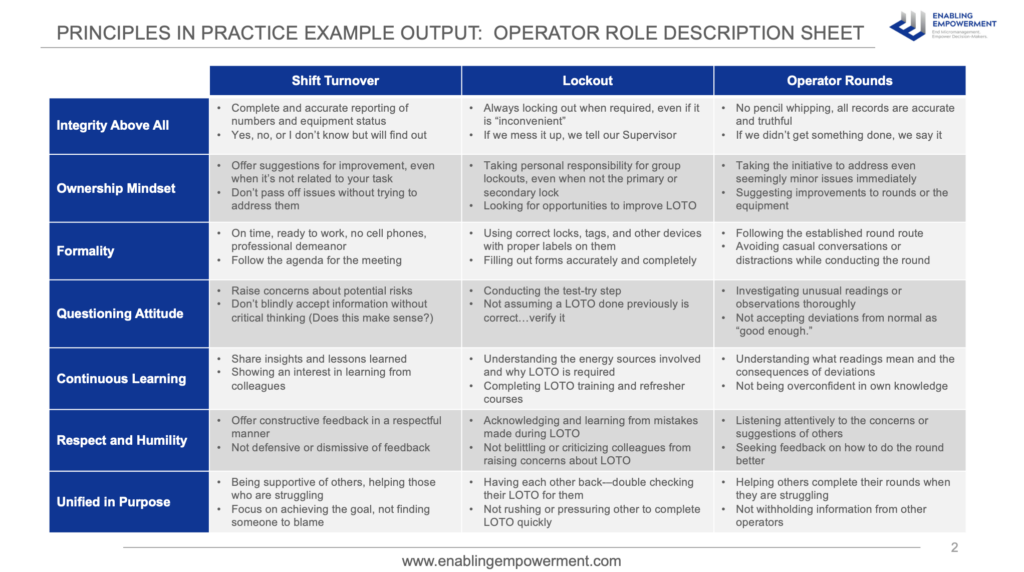 Translating Values into Action—The Power of Role Description Sheets in ...