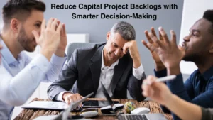 business team meeting decision making with charts and spreadsheets in background